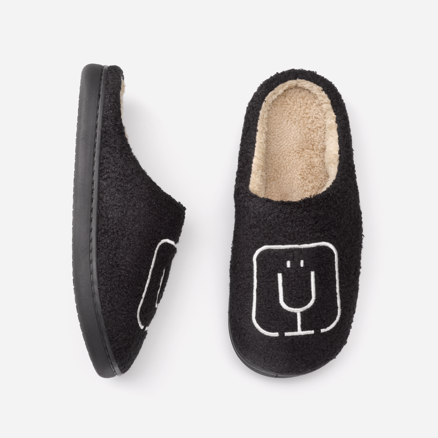 brumate-fuzzy-slippers-black-f5 apparel-slippers-above.png